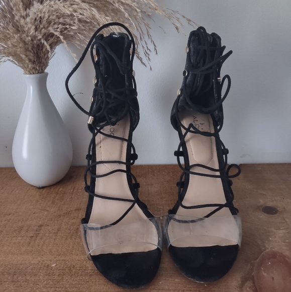 Black Velvet strappy sandals 7.5 - Picture 2 of 3